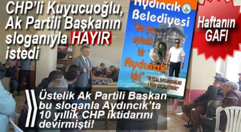 AK PARTİLİ BAŞKANIN SLOGANIYLA OY İSTEDİ