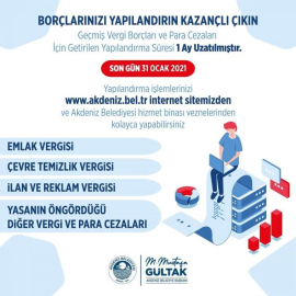 YAPILANDIRMADA SON GÜN 31 OCAK 2021